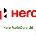 Hero MotoCorp logo, featuring a red, black, and white geometric design with the company name in white.